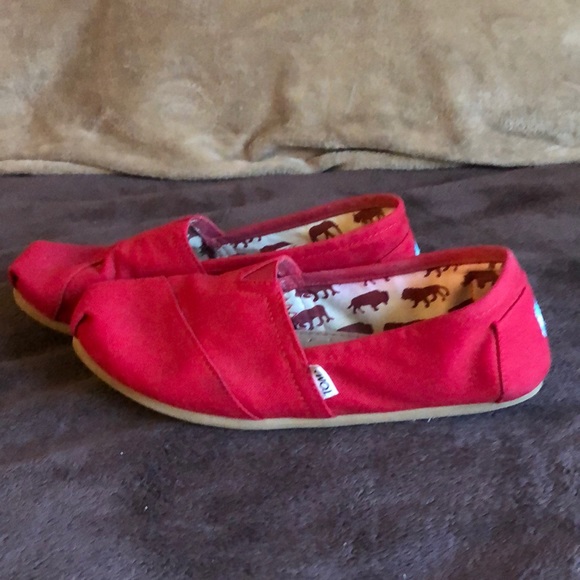 Toms Shoes - Toms red slip ons